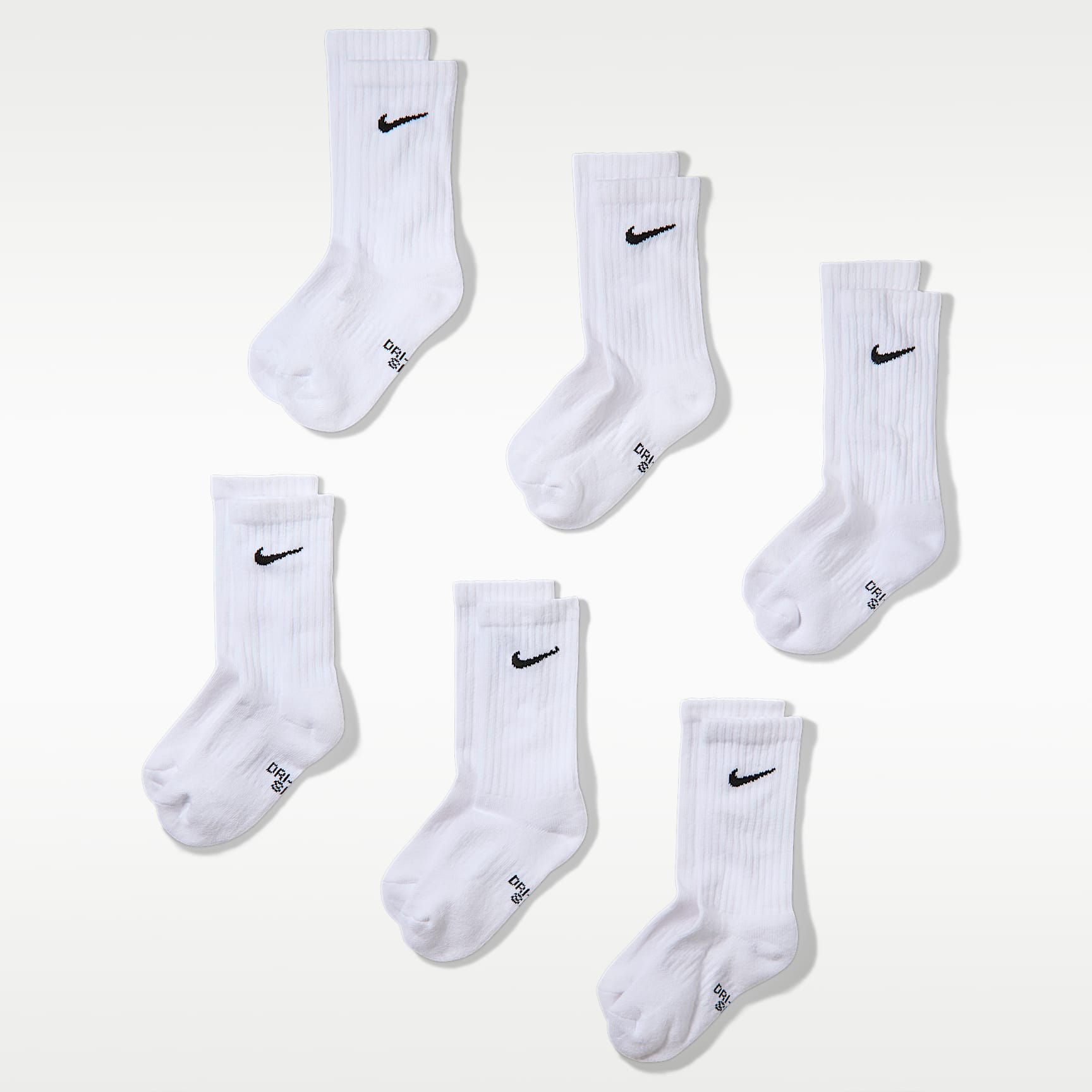 Nike Performance Cushioned Crew Kids' Training Socks (6 Pair). Nike LU